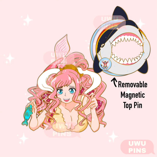 mermaid hime and shark Hard Enamel Pins set