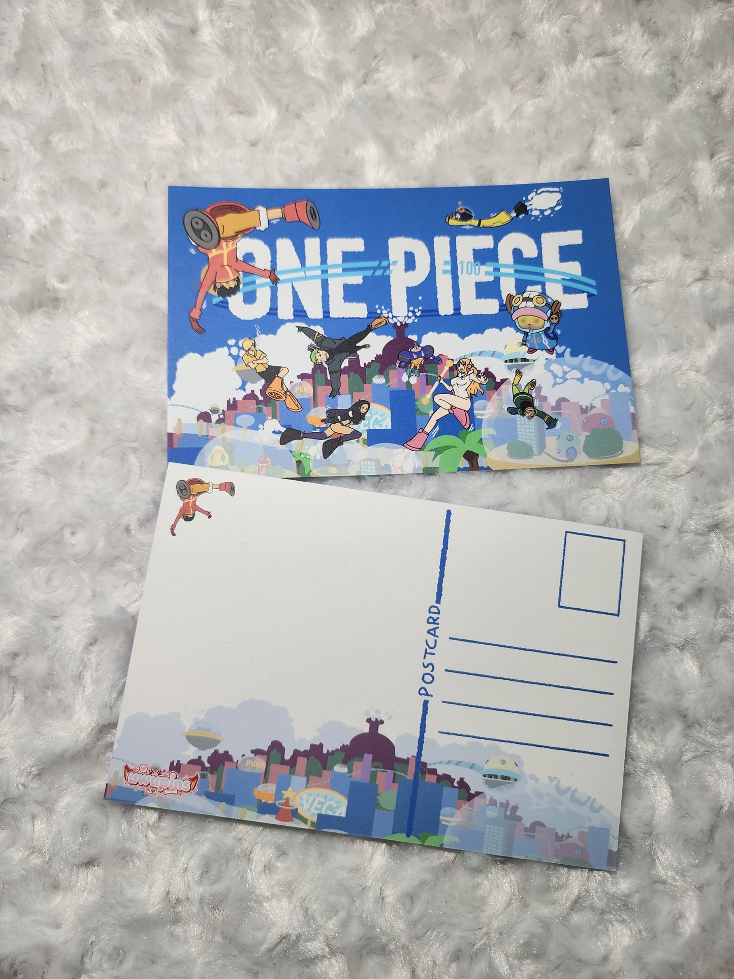 Small city print postcard