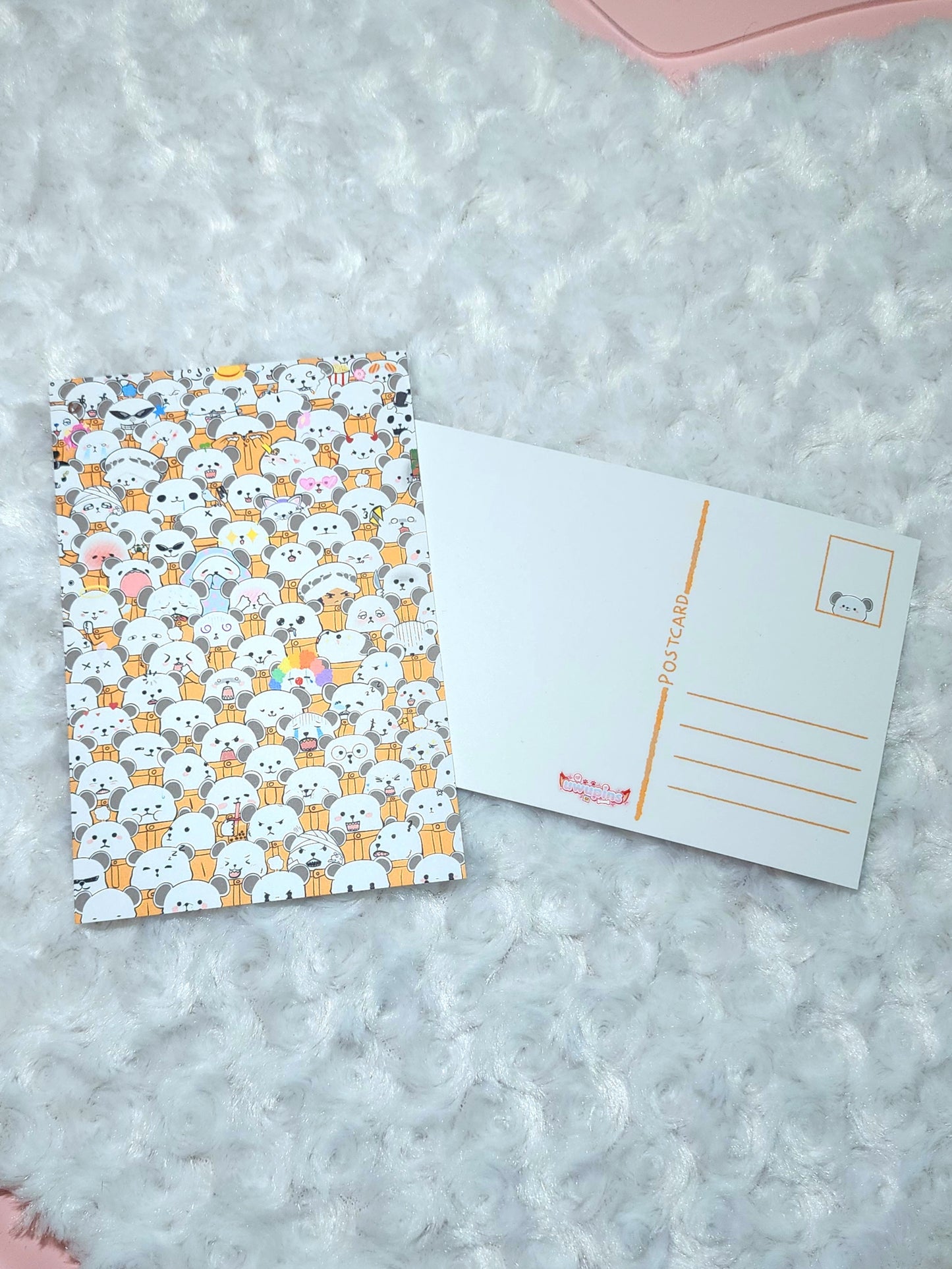 Small bear emotes Print postcard