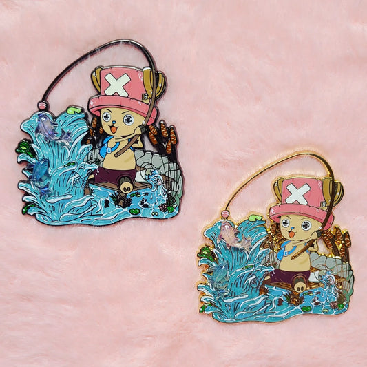 Fishing Racoon Hard Enamel Pin