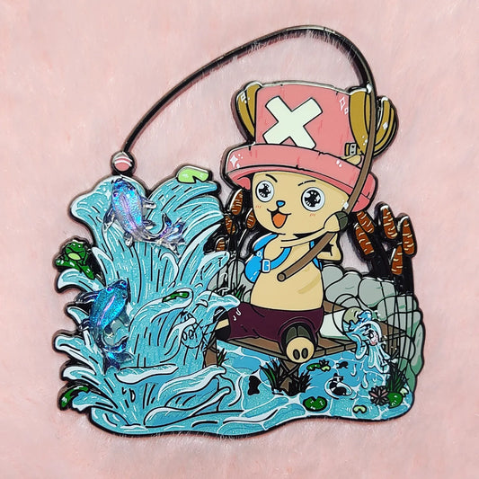 Fishing Racoon Hard Enamel Pin