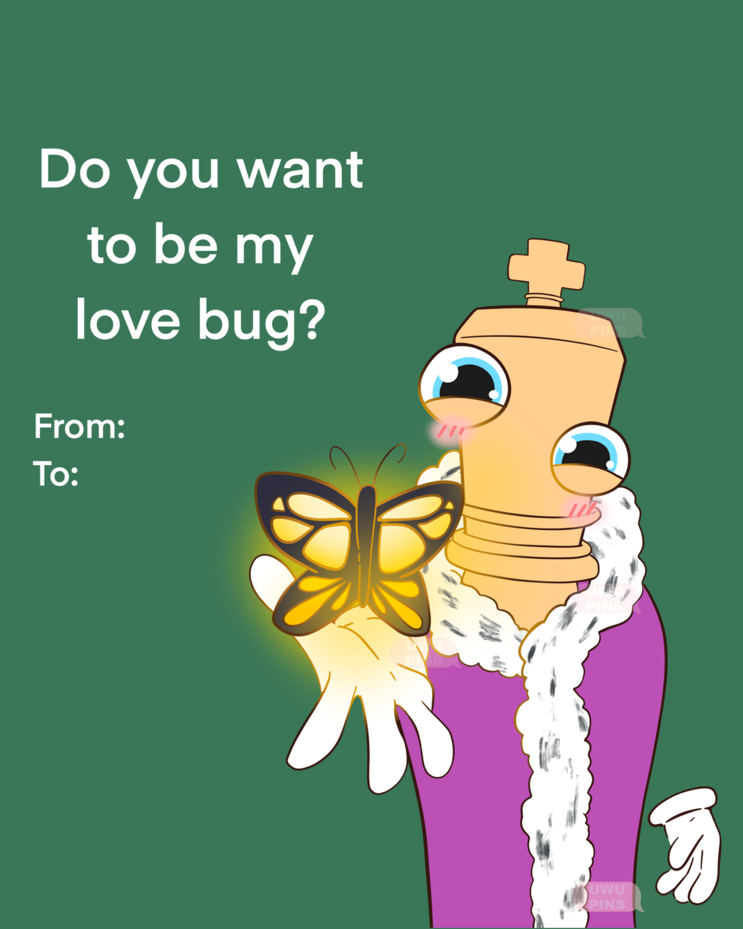 v-day print postcard