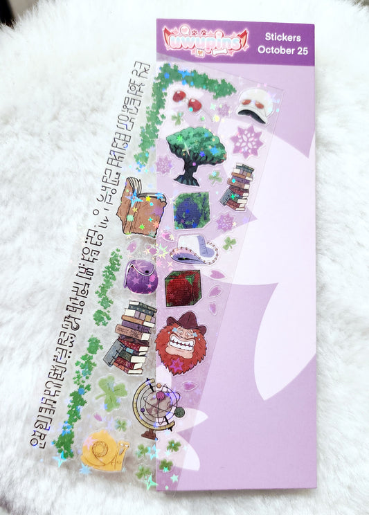 Bookworm sticker sheet