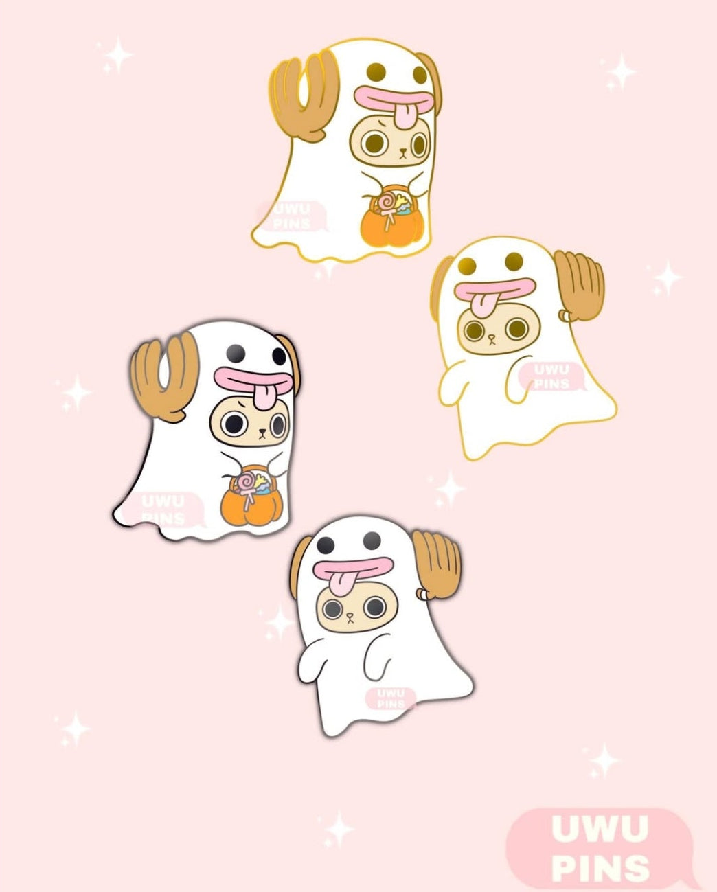 Ghost Reindeer hard enamel pin (pre-order)