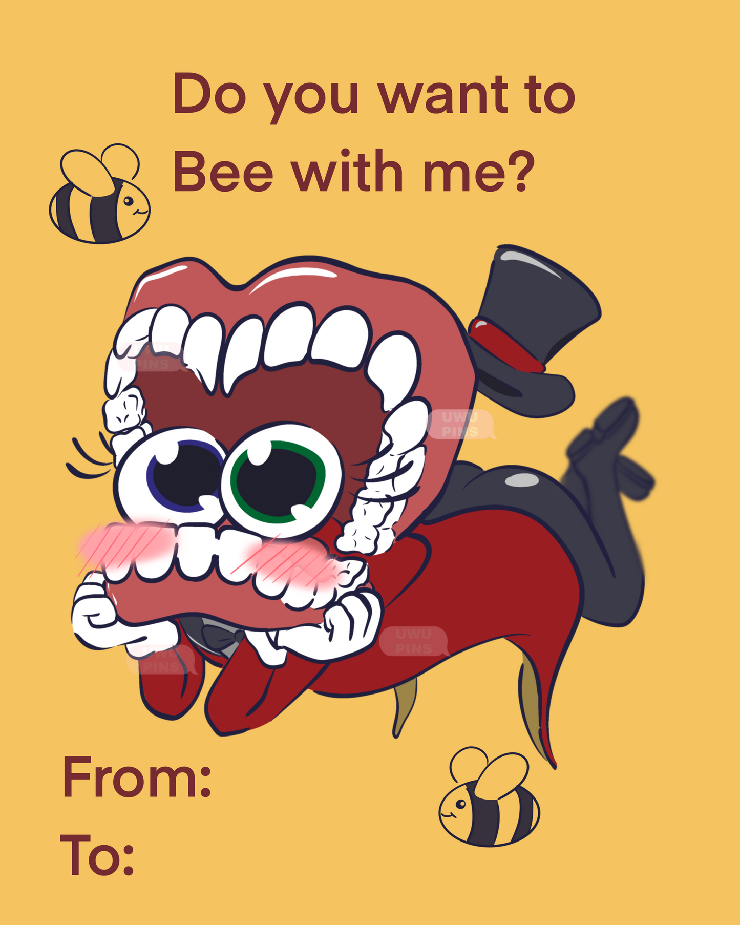 v-day print postcard