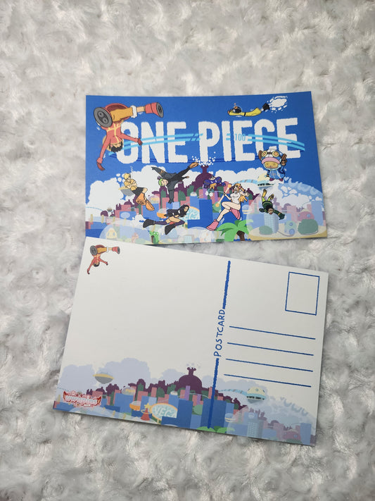 Small city print postcard