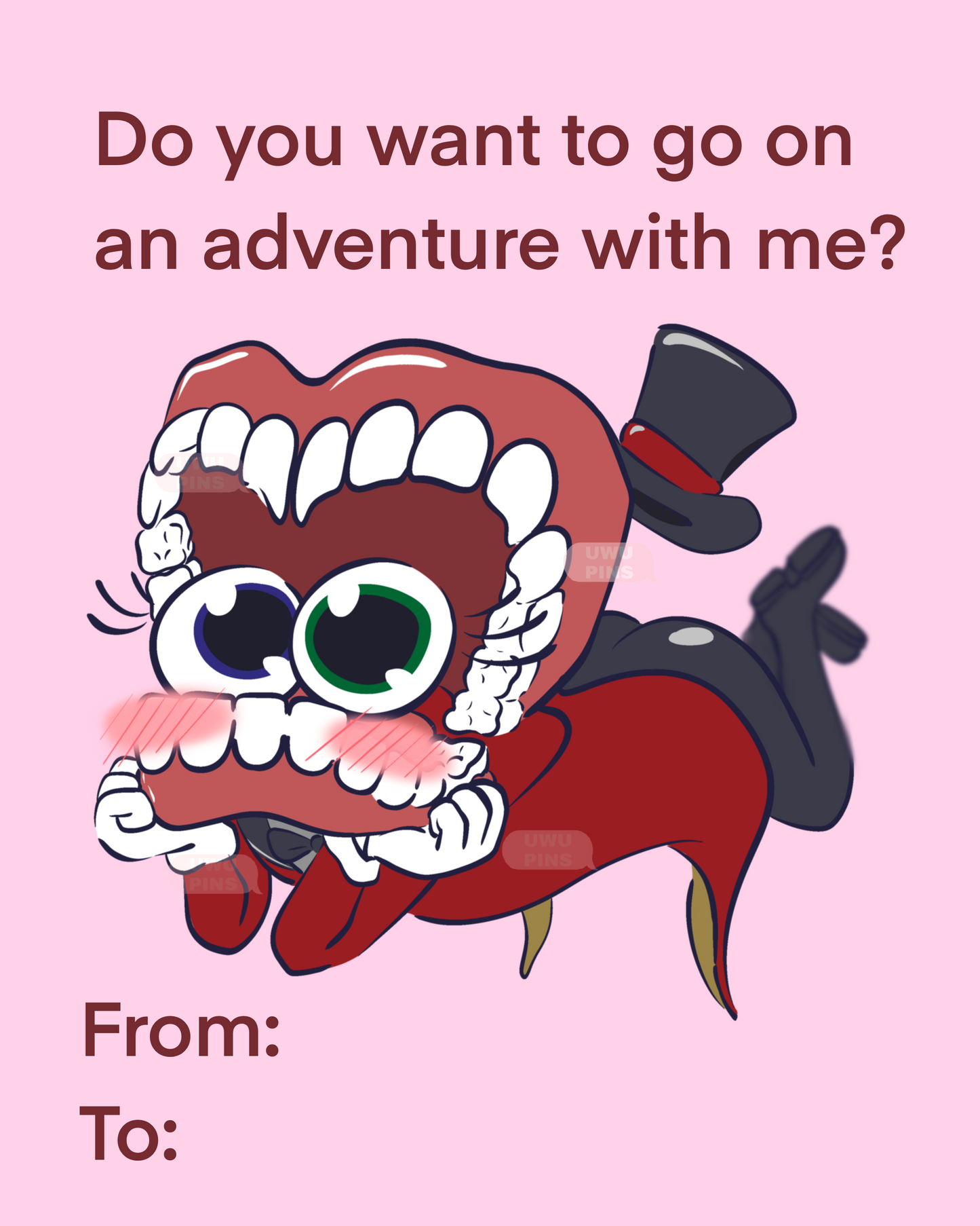 v-day print postcard