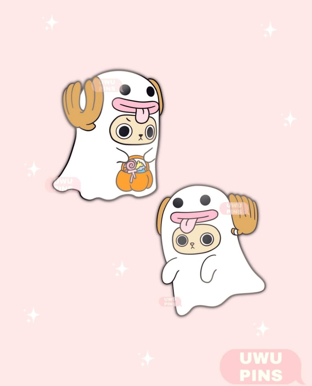 Ghost Reindeer hard enamel pin (pre-order)