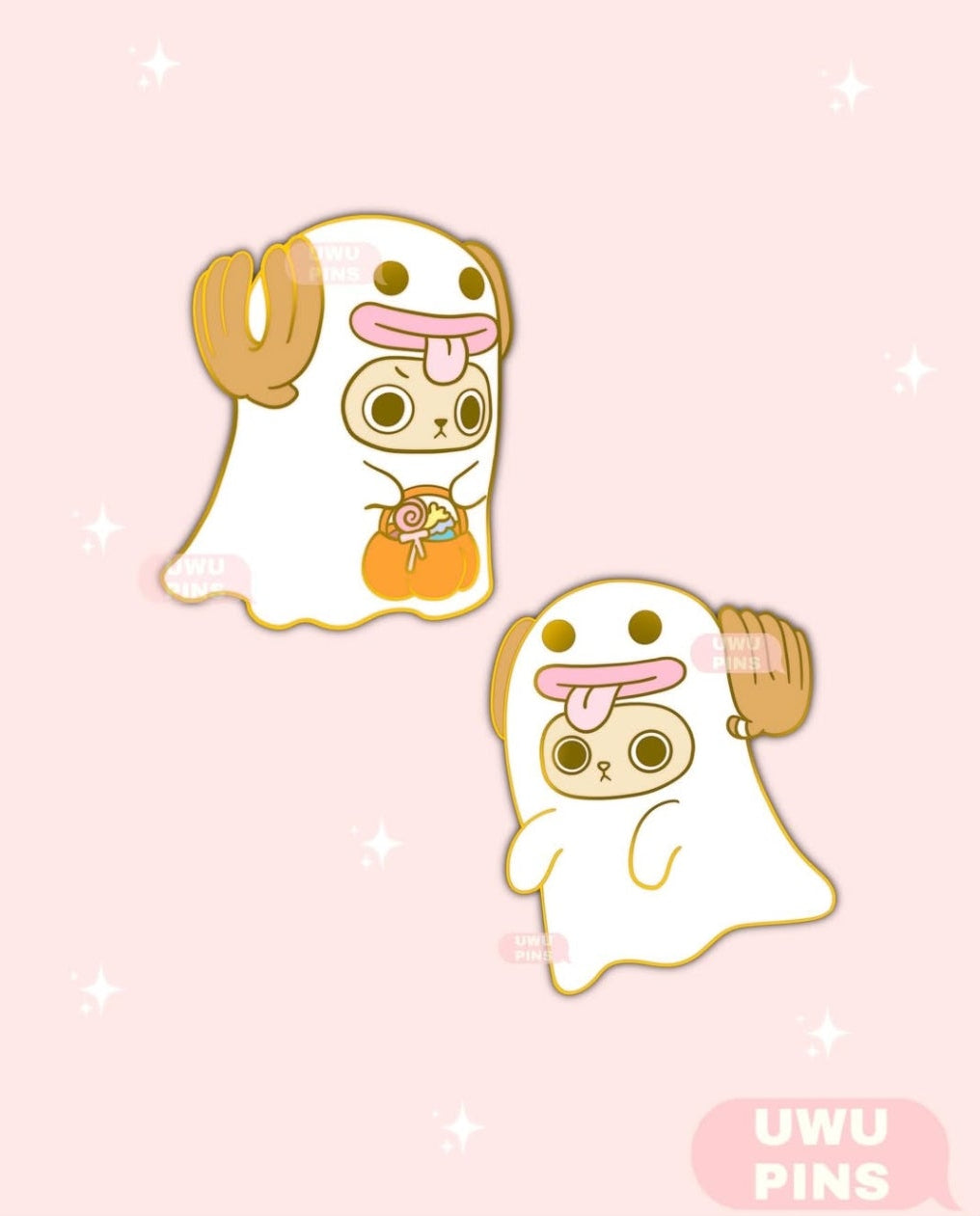 Ghost Reindeer hard enamel pin (pre-order)