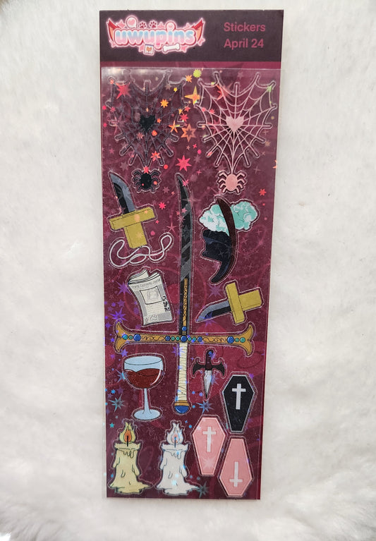 Daddy Long Sword sticker sheet