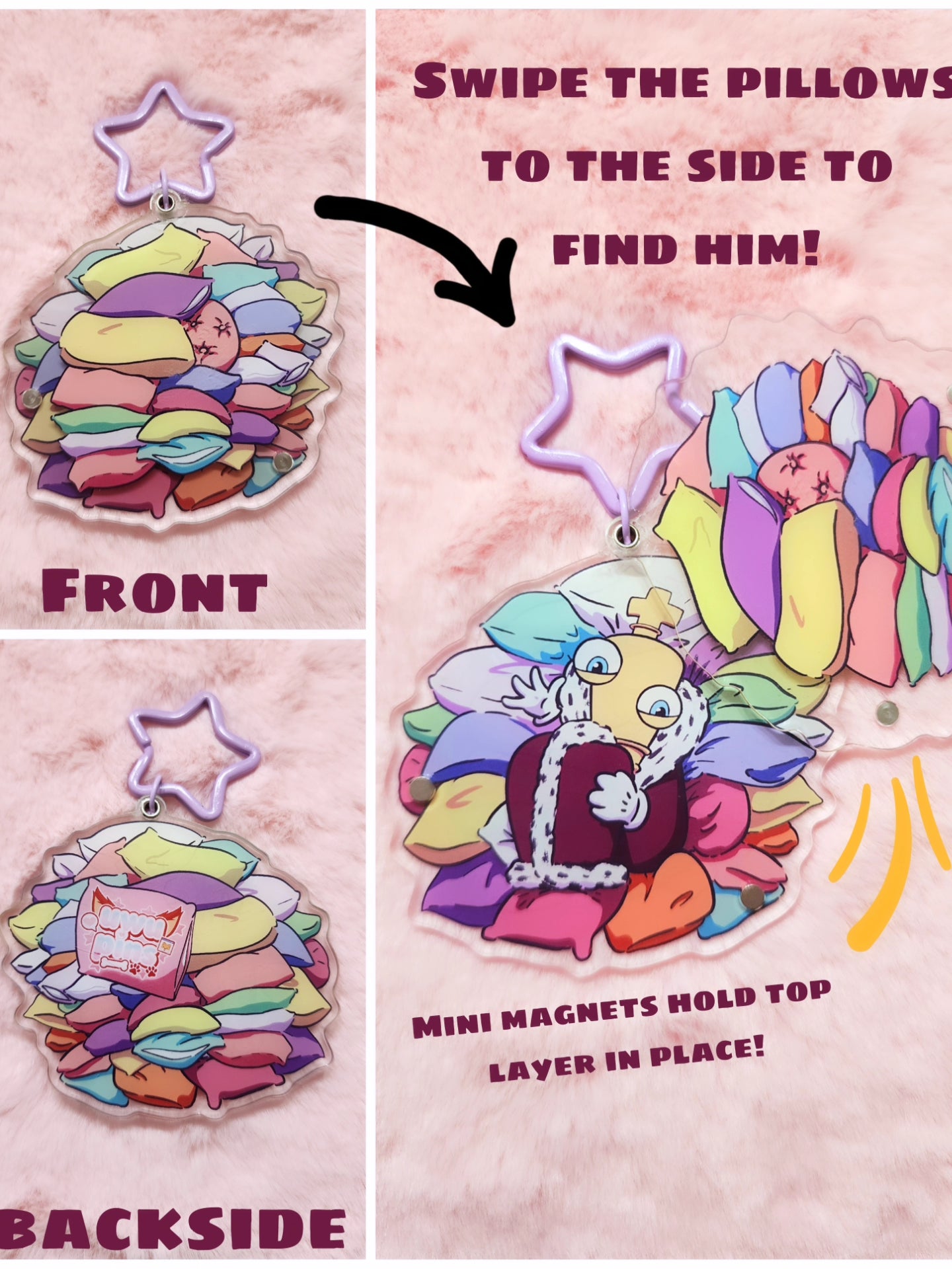 Pillowfort acrylic keychain