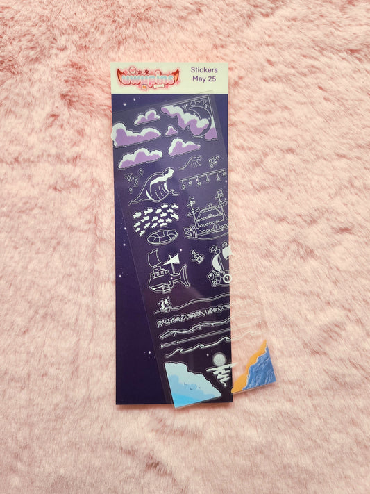 ships and ocean sticker sheet